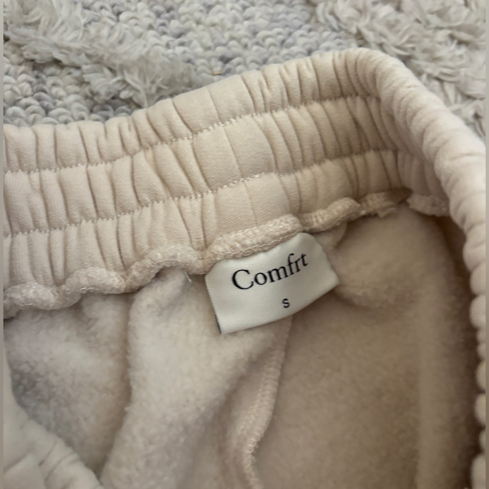 Cmfrt Beige Sweat Set Hoodie Medium Joggers Small Cozy Lounge Set - Picture 6 of 7